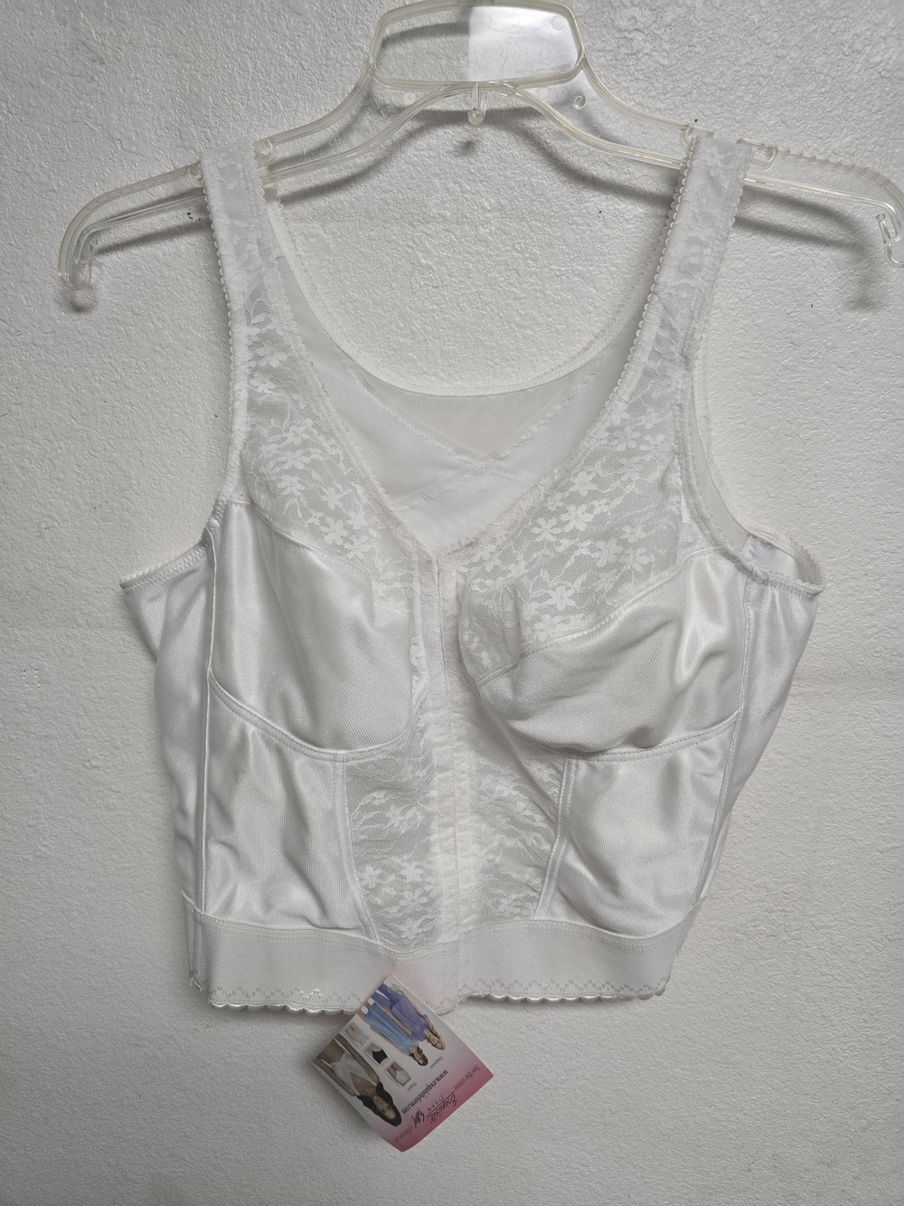 Supportive White Longline Lace-Panel Bra